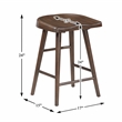Pemberly Row Acacia Counter Height 5-Piece Dining Set with Saddle Stools - Brown