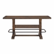 Pemberly Row Acacia Counter Height 5-Piece Dining Set with Saddle Stools - Brown