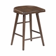 Pemberly Row Acacia Counter Height 5-Piece Dining Set with Saddle Stools - Brown