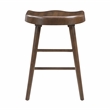 Pemberly Row Acacia Counter Height 5-Piece Dining Set with Saddle Stools - Brown