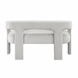 Pemberly Row Boucle Curved Accent Bench Fully Assembled 250 lbs in Light Gray