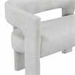 Pemberly Row Boucle Curved Accent Bench Fully Assembled 250 lbs in Light Gray