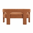 Pemberly Row Boucle Curved Accent Bench Fully Assembled 250 lbs in Orange