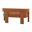 Pemberly Row Boucle Curved Accent Bench Fully Assembled 250 lbs in Orange