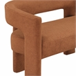 Pemberly Row Boucle Curved Accent Bench Fully Assembled 250 lbs in Orange