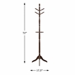 Pemberly Row Solid Wood 3-Tier Coat Rack with 10 Hooks in Dark Brown