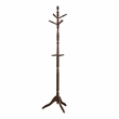 Pemberly Row Solid Wood 3-Tier Coat Rack with 10 Hooks in Dark Brown