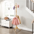 Pemberly Row Solid Wood 3-Tier Coat Rack with 10 Hooks in Natural