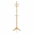 Pemberly Row Solid Wood 3-Tier Coat Rack with 10 Hooks in Natural