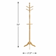Pemberly Row Solid Wood 3-Tier Coat Rack with 10 Hooks in Natural