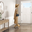 Pemberly Row Solid Wood 7-Tier Coat Rack with 11 Hooks Tripod Base in Natural