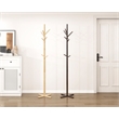 Pemberly Row Solid Wood 3-Tier Coat Rack with 9 Hooks in Dark Brown