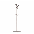 Pemberly Row Solid Wood 3-Tier Coat Rack with 9 Hooks in Dark Brown