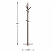 Pemberly Row Solid Wood 3-Tier Coat Rack with 9 Hooks in Dark Brown