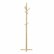 Pemberly Row Solid Wood 3-Tier Coat Rack with 9 Hooks in Natural
