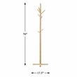 Pemberly Row Solid Wood 3-Tier Coat Rack with 9 Hooks in Natural
