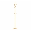 Pemberly Row Solid Wood 3-Tier Coat Rack with 9 Hooks in Natural