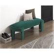 Pemberly Row Velvet Upholstered Accent Bench with Foam Cushion 300 lbs in Green