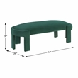 Pemberly Row Velvet Upholstered Accent Bench with Foam Cushion 300 lbs in Green