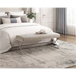 Pemberly Row Chenille Bench with X-Base Iron Frame in Champagne and Taupe