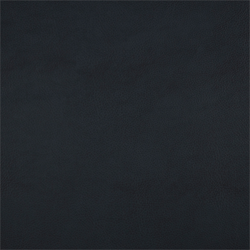 Pemberly Row Faux Leather Swivel Glider Recliner with Wood Arms in Dark Blue