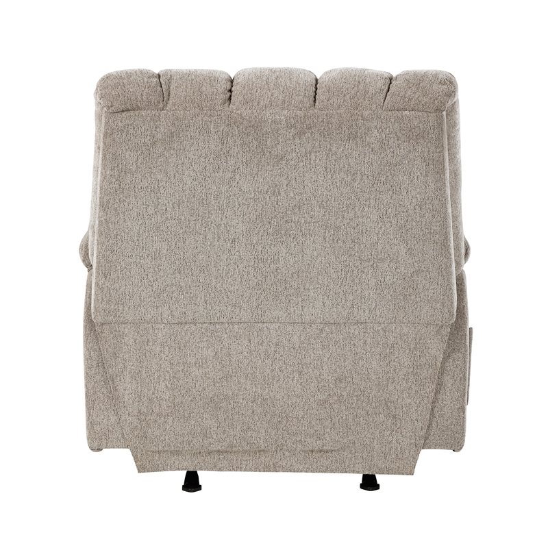 Pemberly Row Chenille Rocker Recliner with Foam over Pocket Coils in Light Brown