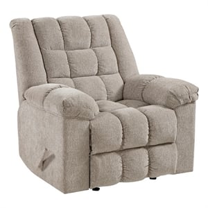 Pemberly Row Chenille Rocker Recliner with Foam over Pocket Coils in Light Brown