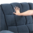 Pemberly Row Chenille Rocker Recliner with Foam over Pocket Coils in Blue
