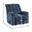 Pemberly Row Chenille Rocker Recliner with Foam over Pocket Coils in Blue