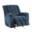 Pemberly Row Chenille Rocker Recliner with Foam over Pocket Coils in Blue