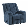 Pemberly Row Chenille Rocker Recliner with Foam over Pocket Coils in Blue