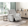 Pemberly Row Chenille Rocker Recliner with Foam over Pocket Coils in Light Gray