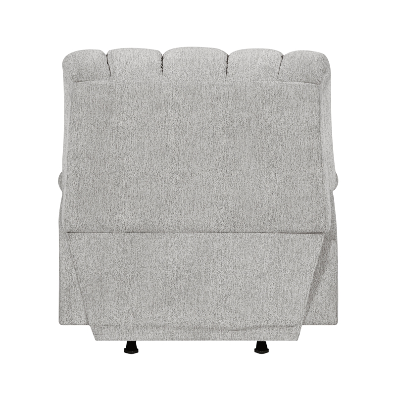 Pemberly Row Chenille Rocker Recliner with Foam over Pocket Coils in Light Gray