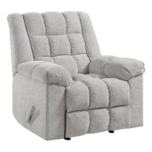 Pemberly Row Chenille Rocker Recliner with Foam over Pocket Coils in Light Gray
