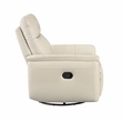 Pemberly Row Top Grain Leather Swivel Glider Recliner 300 lbs in Taupe