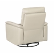 Pemberly Row Top Grain Leather Swivel Glider Recliner 300 lbs in Taupe