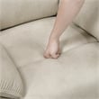 Pemberly Row Polished Microfiber Rocker Recliner with Pocket Coils in Sand