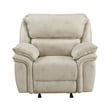Pemberly Row Polished Microfiber Rocker Recliner with Pocket Coils in Sand
