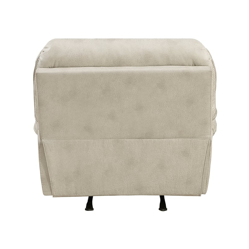 Pemberly Row Polished Microfiber Rocker Recliner with Pocket Coils in Sand