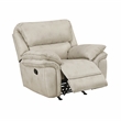 Pemberly Row Polished Microfiber Rocker Recliner with Pocket Coils in Sand