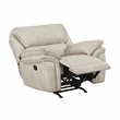 Pemberly Row Polished Microfiber Rocker Recliner with Pocket Coils in Sand