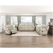 Pemberly Row Microfiber Double Reclining Loveseat with Console 600 lbs in Sand
