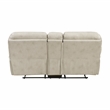 Pemberly Row Microfiber Double Reclining Loveseat with Console 600 lbs in Sand