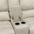 Pemberly Row Microfiber Double Reclining Loveseat with Console 600 lbs in Sand