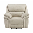 Pemberly Row Polished Microfiber Power Recliner with USB Port in Sand
