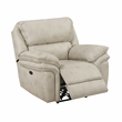 Pemberly Row Polished Microfiber Power Recliner with USB Port in Sand