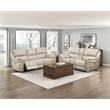 Pemberly Row Microfiber Power Reclining Loveseat with Console USB in Sand