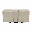 Pemberly Row Microfiber Power Reclining Loveseat with Console USB in Sand