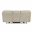 Pemberly Row Polished Microfiber Power Reclining Sofa with USB Port in Sand