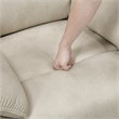 Pemberly Row Polished Microfiber Power Reclining Sofa with USB Port in Sand